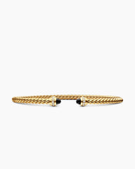 Classic Cablespira® Bracelet in 18K Yellow Gold with Black Onyx and Diamonds, 3mm