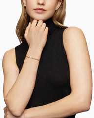 Classic Cablespira® Bracelet in 18K Yellow Gold with Hampton Blue Topaz and Diamonds, 3mm