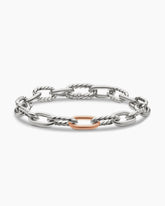 DY Madison® Chain Bracelet in Sterling Silver with 18K Rose Gold, 8.5mm