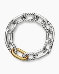 DY Madison® Chain Bracelet in Sterling Silver with 18K Yellow Gold, 13.5mm
