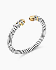 Helena Bracelet in Sterling Silver with 18K Yellow Gold, Gold Domes and Diamonds, 6mm