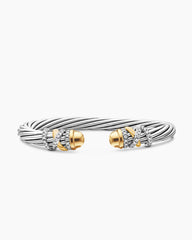 Helena Bracelet in Sterling Silver with 18K Yellow Gold, Gold Domes and Diamonds, 6mm