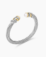 Helena Bracelet in Sterling Silver with 18K Yellow Gold, Pearls and Diamonds, 6mm