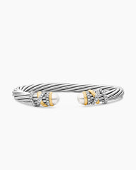 Helena Bracelet in Sterling Silver with 18K Yellow Gold, Pearls and Diamonds, 6mm