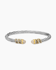 Helena Bracelet in Sterling Silver with 18K Yellow Gold and Diamonds, 4mm