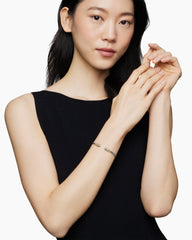 Helena Bracelet in Sterling Silver with 18K Yellow Gold and Diamonds, 4mm