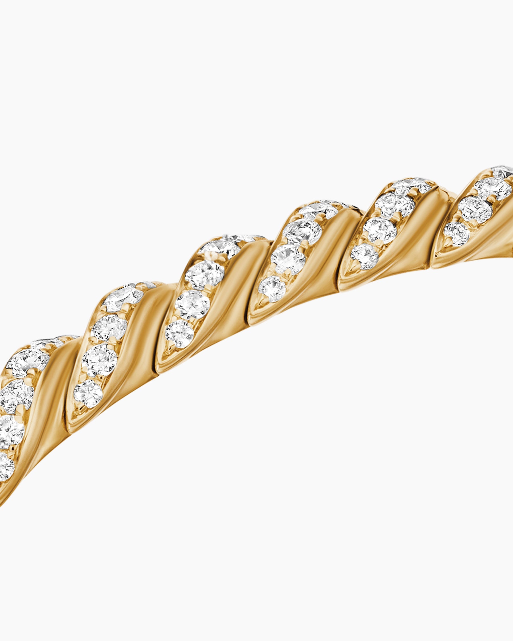 Sculpted Cable Flex Bracelet in 18K Yellow Gold with Diamonds, 5mm