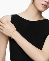 Sculpted Cable Flex Bracelet in 18K Yellow Gold with Diamonds, 5mm