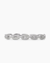 Stax Chain Link Bracelet in 18K White Gold with Diamonds, 7mm