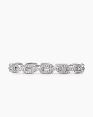 Stax Chain Link Bracelet in 18K White Gold with Diamonds, 7mm