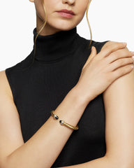 Classic Cablespira® Bracelet in 18K Yellow Gold with Black Onyx and Diamonds, 7mm