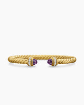 Classic Cablespira® Bracelet in 18K Yellow Gold with Amethyst and Diamonds, 5mm