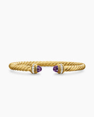 Classic Cablespira® Bracelet in 18K Yellow Gold with Amethyst and Diamonds, 5mm