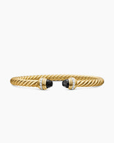 Classic Cablespira® Bracelet in 18K Yellow Gold with Black Onyx and Diamonds, 5mm