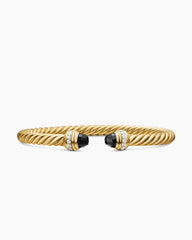 Classic Cablespira® Bracelet in 18K Yellow Gold with Black Onyx and Diamonds, 5mm