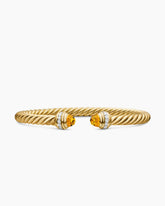 Classic Cablespira® Bracelet in 18K Yellow Gold with Citrine and Diamonds, 5mm