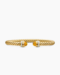 Classic Cablespira® Bracelet in 18K Yellow Gold with Citrine and Diamonds, 5mm