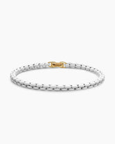 DY Bel Aire Color Box Chain Bracelet in White Acrylic with 14K Yellow Gold Accent, 4mm
