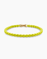 DY Bel Aire Color Box Chain Bracelet in Yellow Acrylic with 14K Yellow Gold Accent, 4mm