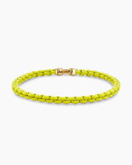DY Bel Aire Color Box Chain Bracelet in Yellow Acrylic with 14K Yellow Gold Accent, 4mm