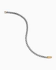 DY Bel Aire Box Chain Bracelet in Sterling Silver with 14K Yellow Gold, 4mm