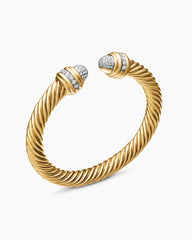 Classic Cablespira® Bracelet in 18K Yellow Gold with Diamonds, 7mm