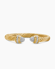 Classic Cablespira® Bracelet in 18K Yellow Gold with Diamonds, 7mm