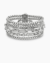 Multi Row Chain Bracelet in Sterling Silver, 29mm