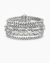 Multi Row Chain Bracelet in Sterling Silver, 29mm