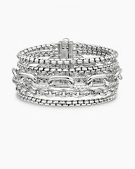 Multi Row Chain Bracelet in Sterling Silver, 29mm