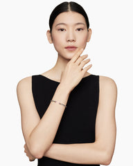 Classic Cable Bracelet in Sterling Silver with 18K Yellow Gold and Amethyst, 4mm