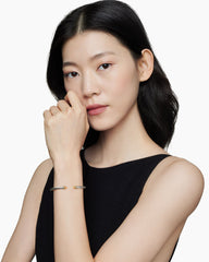 Classic Cable Bracelet in Sterling Silver with 18K Yellow Gold and Citrine, 4mm