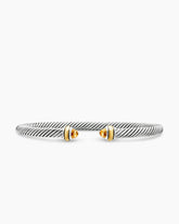 Classic Cable Bracelet in Sterling Silver with 18K Yellow Gold and Citrine, 4mm
