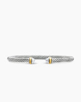 Classic Cable Bracelet in Sterling Silver with 18K Yellow Gold and Pearls, 4mm
