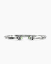 Classic Cable Bracelet in Sterling Silver with Prasiolite and Diamonds, 4mm
