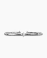 Classic Cable Station Bracelet in Sterling Silver with Diamonds, 4mm