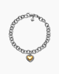 Cable Collectibles® Cookie Classic Heart Bracelet in Sterling Silver with 18K Yellow Gold, 4.5mm