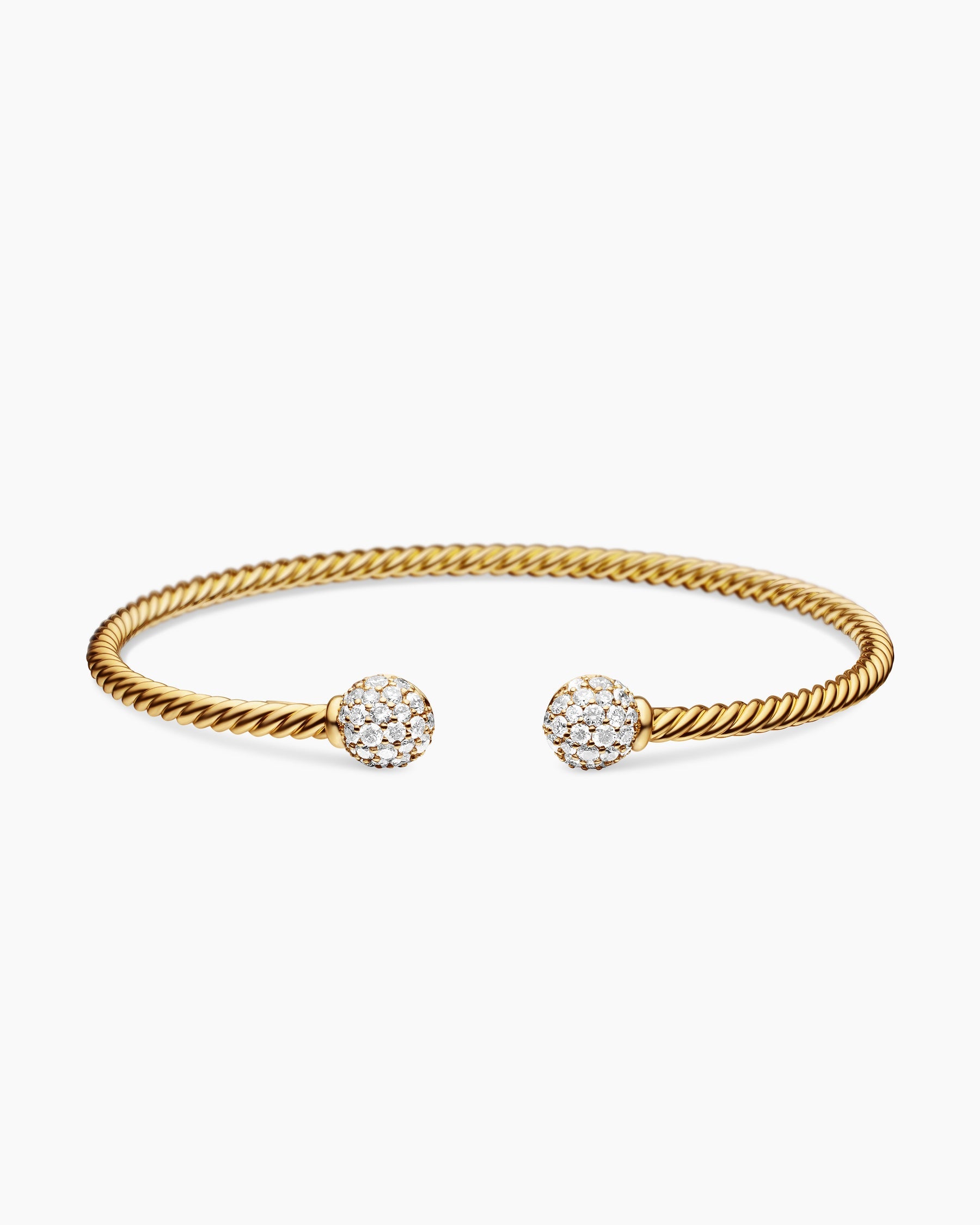 Solari Cablespira® Bracelet in 18K Yellow Gold with Diamonds, 2.6mm