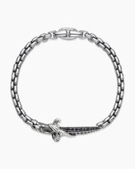 Waves Dagger Bracelet in Sterling Silver with Black Diamonds, 5mm