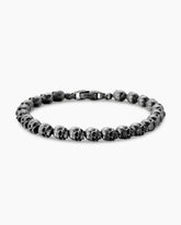 Memento Mori Skull Bead Bracelet in Sterling Silver, 6mm