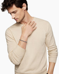 Memento Mori Skull Station Bracelet in Sterling Silver with Labradorite, 6mm