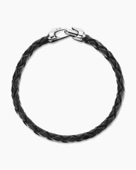 Armory® Bracelet in Black Leather with Sterling Silver, 10.7mm