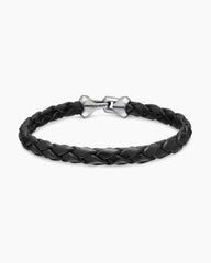 Armory® Bracelet in Black Leather with Sterling Silver, 10.7mm