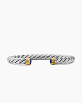 Cable Cuff Bracelet in Sterling Silver with 18K Yellow Gold and Lapis, 6mm