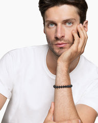 Armory® Link Bracelet in Black Titanium with Black Diamonds, 9.5mm