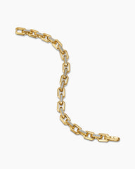 Streamline® Heirloom Chain Link Bracelet in 18K Yellow Gold with Pavé Diamonds, 7.5mm