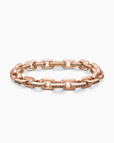 Streamline® Heirloom Chain Link Bracelet in 18K Rose Gold with Pavé Cognac Diamonds, 7.5mm
