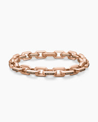Streamline® Heirloom Chain Link Bracelet in 18K Rose Gold with Pavé Cognac Diamonds, 7.5mm