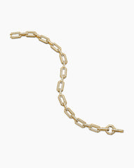 Pavé Chain Bracelet in 18K Yellow Gold with Diamonds, 7mm
