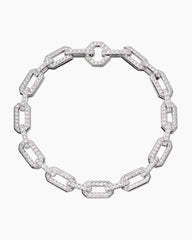 Pavé Chain Bracelet in 18K White Gold with Diamonds, 7mm